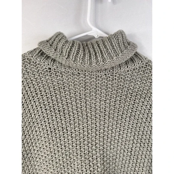 Anthropologie Moth Ribbed Chunky Pullover Turtleneck Sweater fisherman XS - Picture 2 of 10